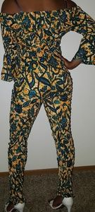 Stunning elastic off the shoulder jumpsuit